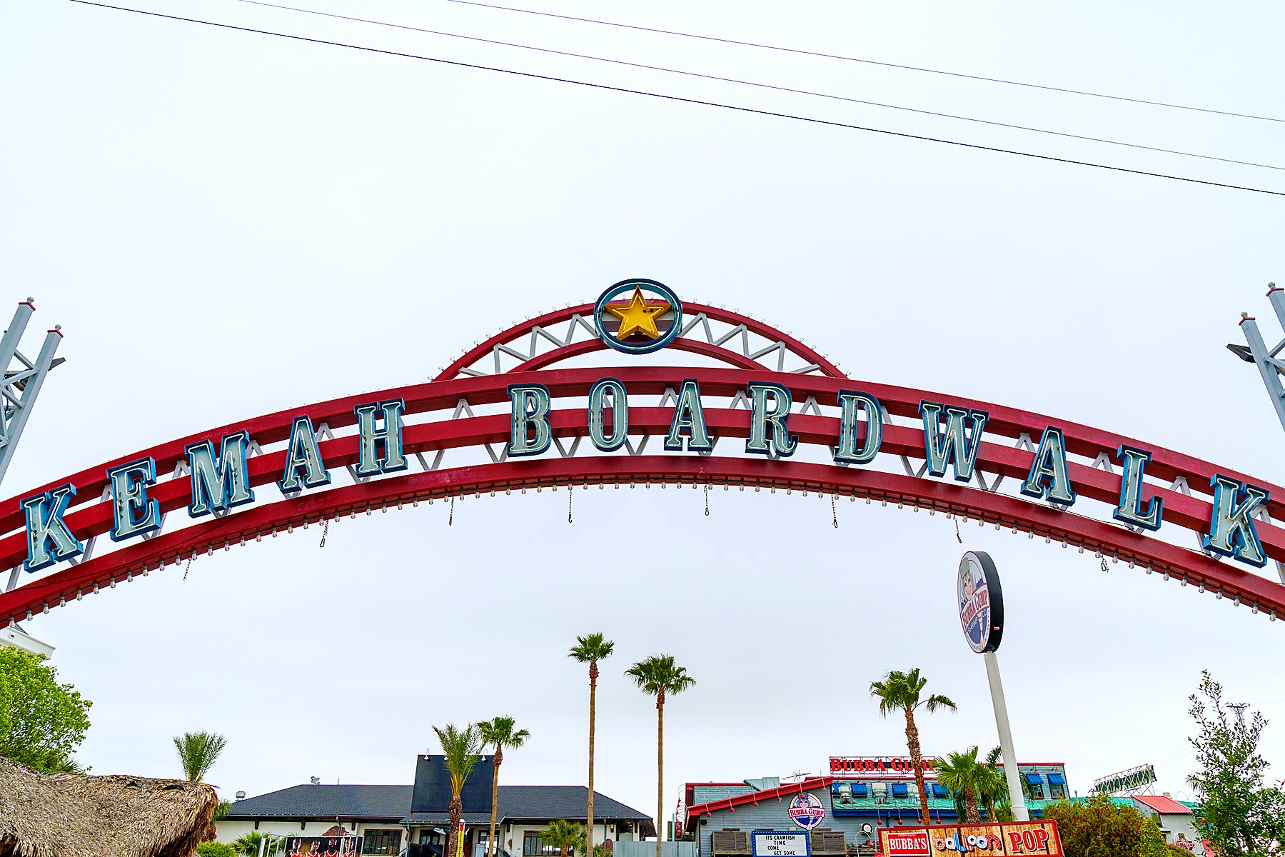 Kemah Boardwalk entrance arch in Kemah, Texas