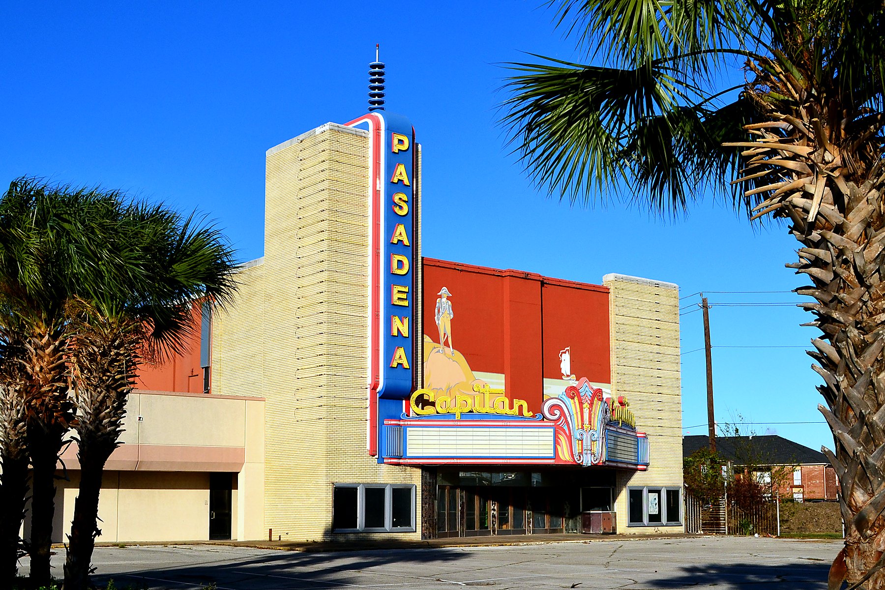 Historic Capitan Theater exterior in Pasadena, Texas